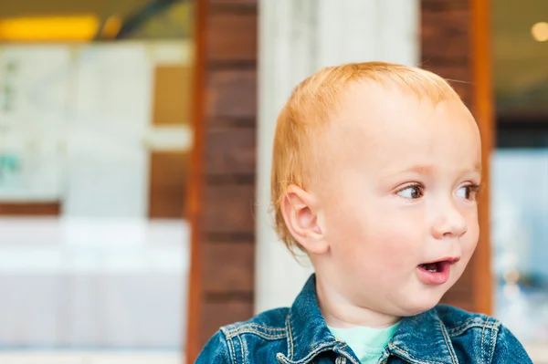 Close up portrait of a cute toddler boy — Stock Photo, Image