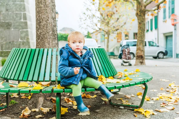 かわいい幼児男の子の秋の肖像画 — ストック写真