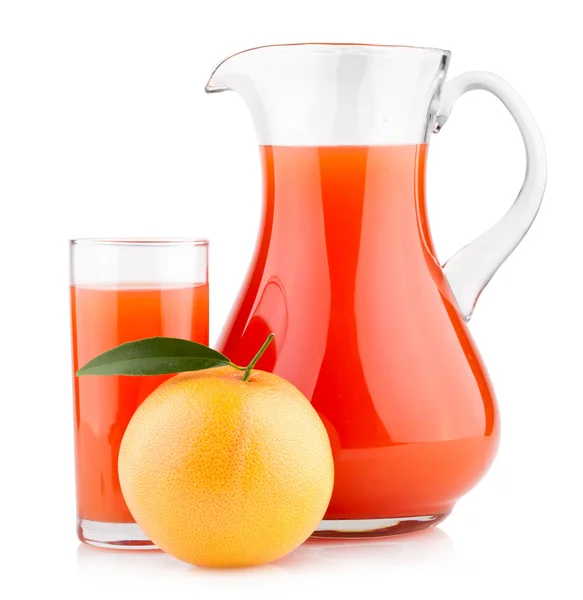 Rijp grapefruit met grapefruitsap — Stockfoto