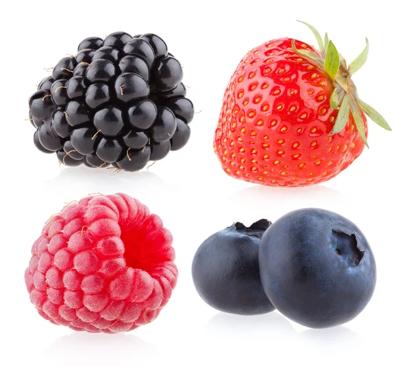 Framboos, aardbei, bosbes en blackberry — Stockfoto