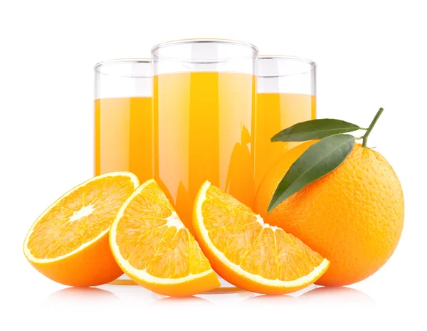 Orange juice with oranges — Stock Photo, Image