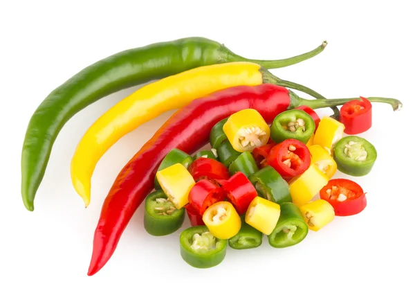 Colorful chili peppers — Stock Photo, Image