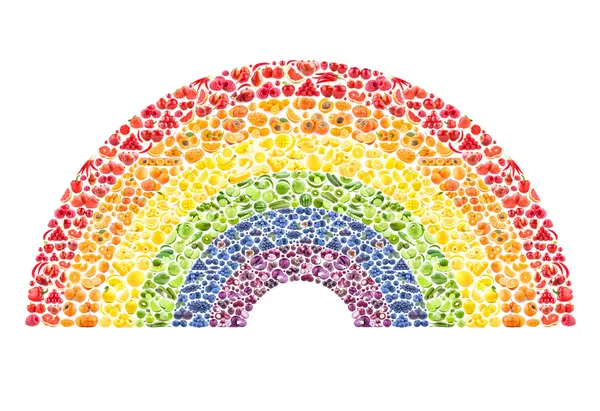 Arco-íris de frutas e vegetais — Fotografia de Stock