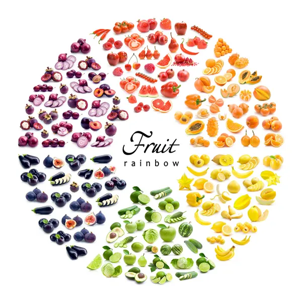 Roue de couleur fruits et légumes — Photo