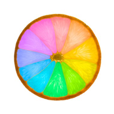 Orange slice as color wheel clipart