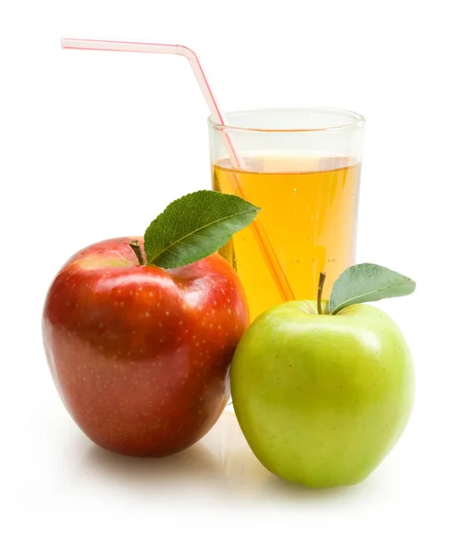 Appelsap met twee apple — Stockfoto