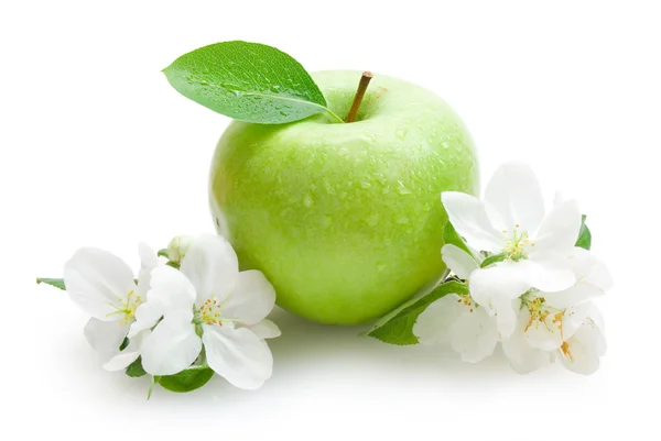 Apfel und Blumen — Stockfoto