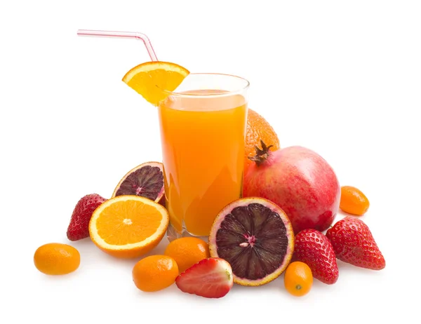 Tropisk juice med frukter — Stockfoto