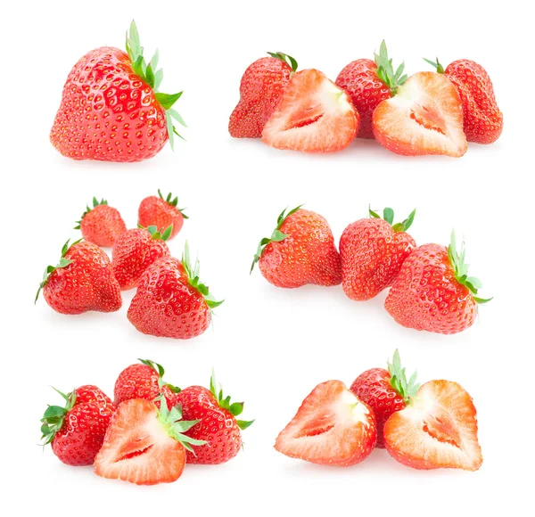 Collection of 6 strawberries — Stock Photo, Image