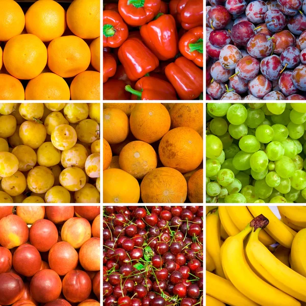 Conjunto de fundos de frutas — Fotografia de Stock