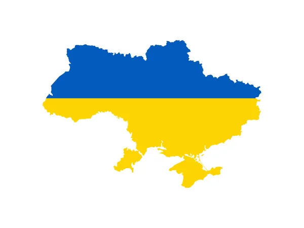 Проста Карта України Прапором Ізольовано Білому Тлі Ілюстрація Графіка — стокове фото
