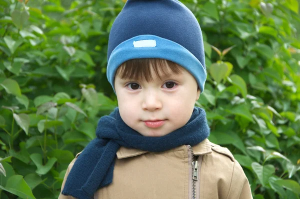 戴帽的小男孩的肖像 — 图库照片