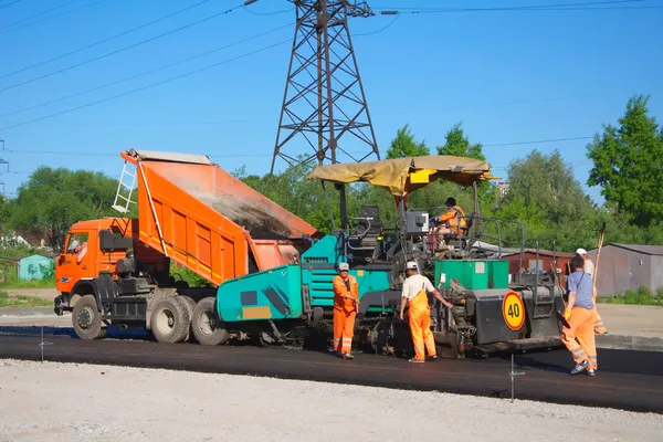 Laying asphalt — Stock Photo, Image