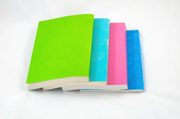 Colorful books on each other — Stock Photo, Image