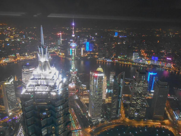 Vista notturna di Shangai — Foto Stock