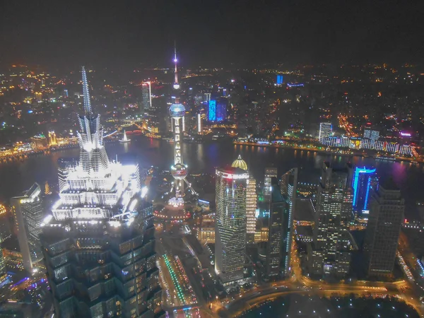Shangai gece manzarası — Stok fotoğraf