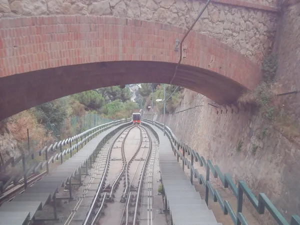 Funicular de Montjuic — Stock fotografie