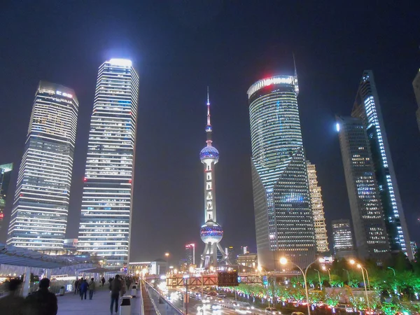 Shangai gece manzarası — Stok fotoğraf