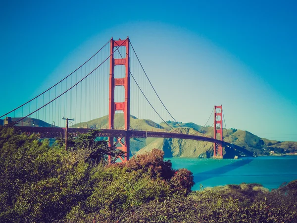 Retro look Golden Gate Bridge in San Francisco — Stock Photo, Image