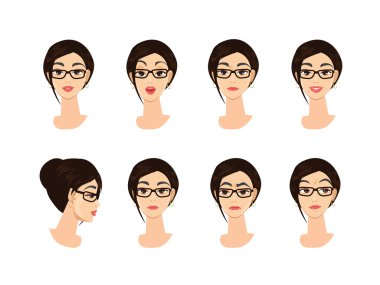 Business Woman Character Emotions clipart