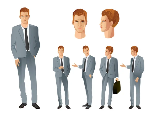 Homme dans différentes poses — Image vectorielle