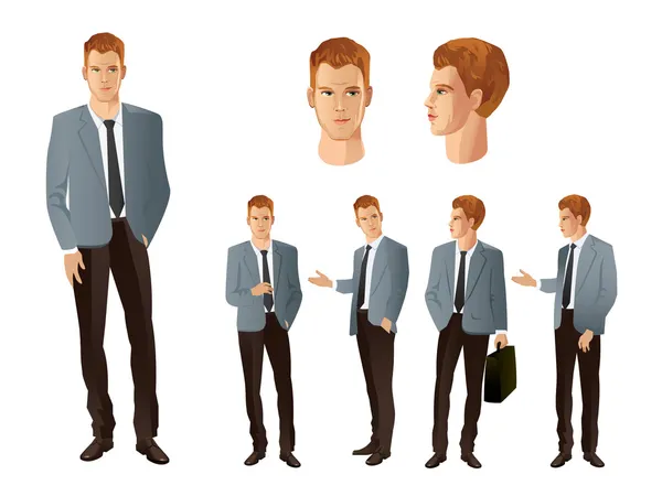 Homme dans différentes poses — Image vectorielle