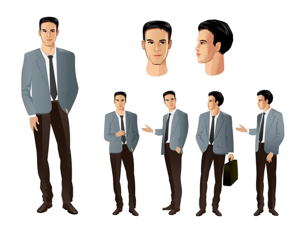 Homem em poses diferentes — Vetor de Stock