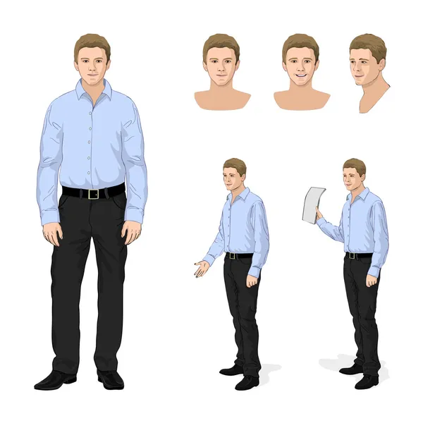 Man in different poses — Stock Vector