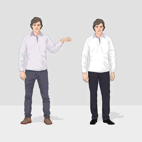 Homme en deux poses — Image vectorielle