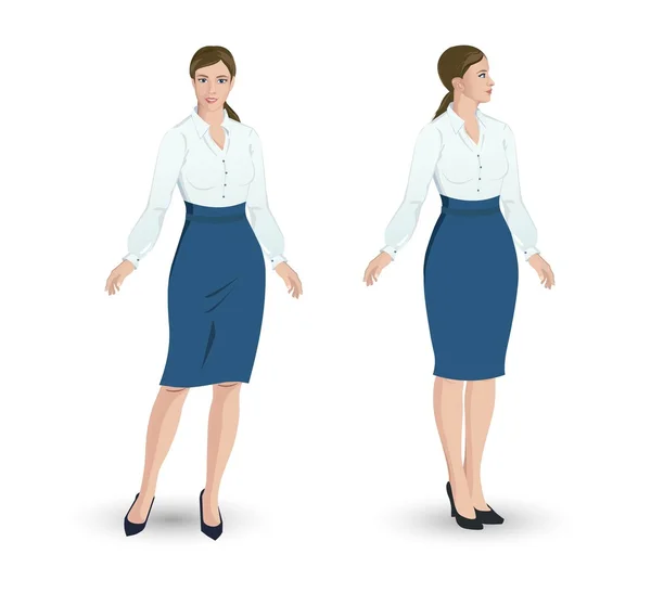 Mujer en dos poses — Vector de stock