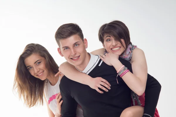 Two teenage girls excited about the teenager — Stock Photo, Image