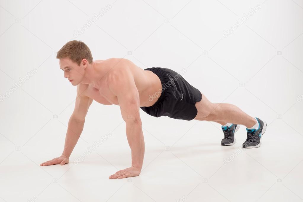 Guy making push ups exercise