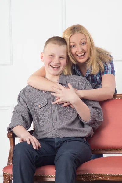 Mother and son teenager — Stock Photo, Image