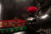Картина, постер, плакат, фотообои "knight giving a rose to lady", артикул 49119053