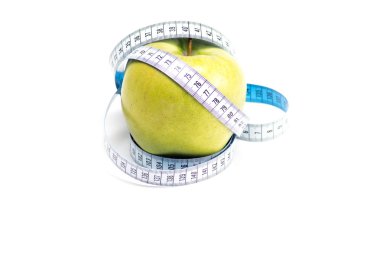 Apple with measure tape clipart