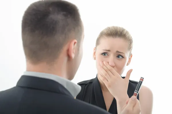 Jefe enojado con el empleado — Foto de Stock