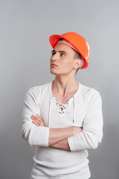 Worker in helmet — Stock Photo, Image