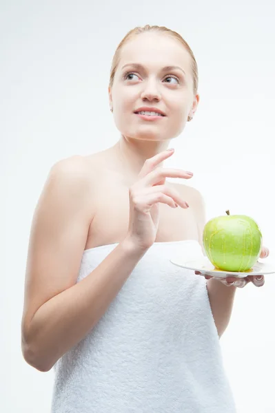 Äpple och honung närbild porträtt — Stockfoto