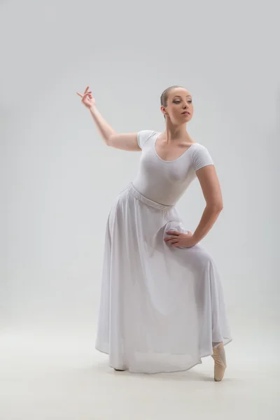 Young and beautiful ballet dancer posing isolated — Stock Photo, Image