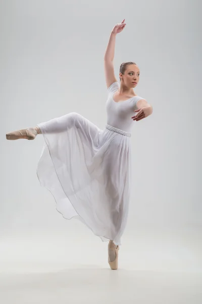 Young and beautiful ballet dancer posing isolated — Stock Photo, Image