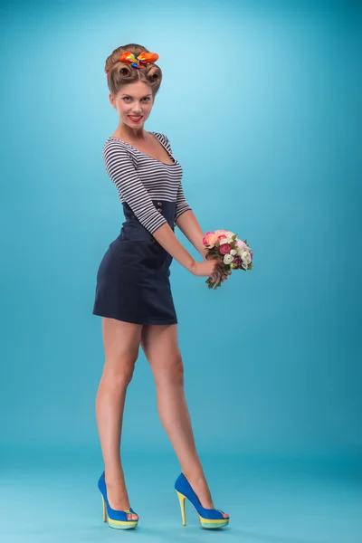 Beautiful girl in pinup style — Stock Photo, Image