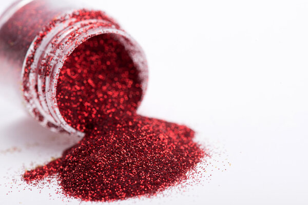 Close-up view of  powder eyeshadows  in different colours isolat