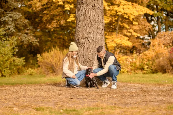 Uma família bonita passar o tempo juntos no parque — Fotografia de Stock