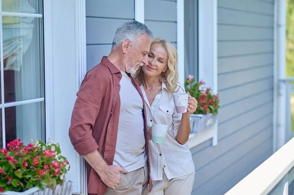 Romance Mature Couple Looking Romantic Spending Weekend Out Town — Foto Stock