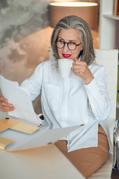 Office Well Dressed Good Looking Businesswoman Office — Stock Fotó