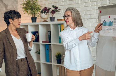 Interesting project. Colleagues discussing project details and looking involved