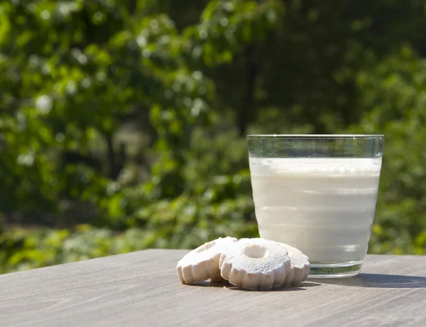 Milk and biscuits — Stock Photo, Image