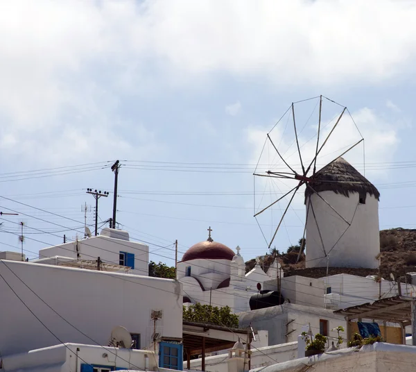 Mykonos yel değirmeni — Stok fotoğraf