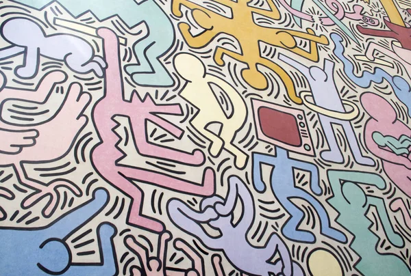 Pisa 이탈리아 2021 Pisas Mural 1989 Keith Haring Painting South — 스톡 사진