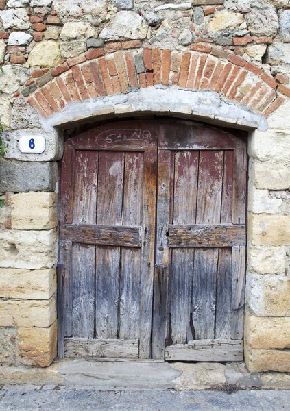 Houten Oude Deur Italië Stockfoto